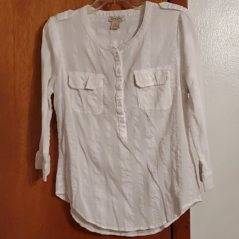 White half button down shirt size M